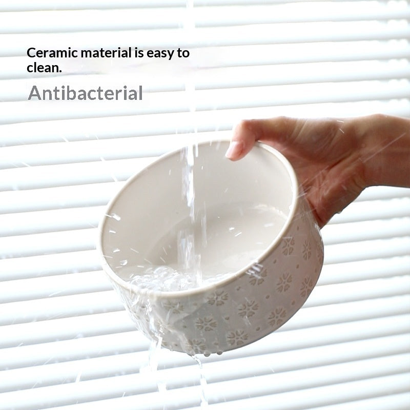 Ceramic Large-sized Elevated Anti-spill Cat Bowl Dog Bowl Dog Dish Drinking Bowl Dual-bowl Food Dish