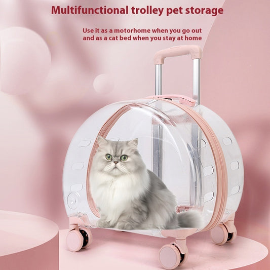 PC Pet Trolley Cat Bag Fully Transparent Reinforcement