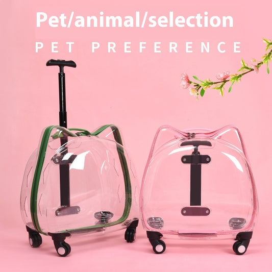 Cat Bag Trolley Case Pet Out Portable With Bubble Box Transparent Space Capsule