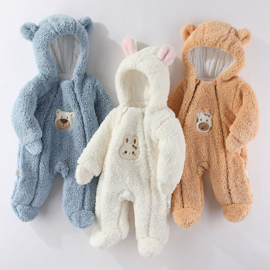 Winter Clothes Thickened Cotton Baby Clothes Infant Autumn And Winter Set