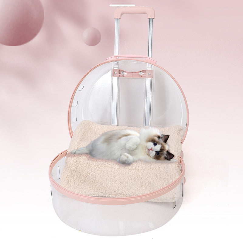 PC Pet Trolley Cat Bag Fully Transparent Reinforcement