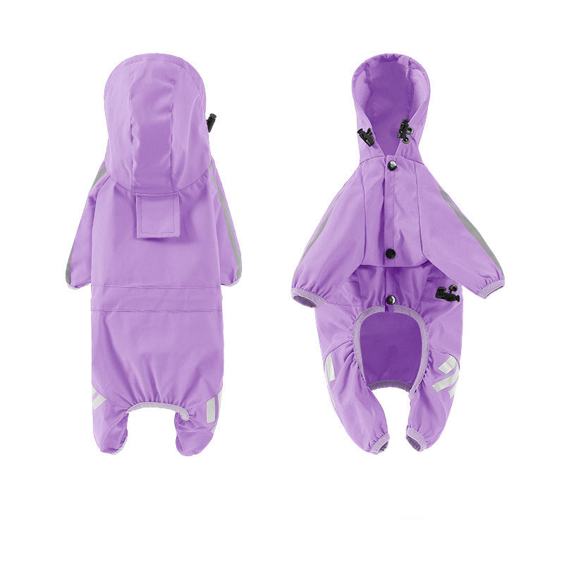 Sily Pet Raincoat Four-legged Raincoat For Dogs Small Dog Outing Clothes Tractable Waterproof Clothing Pet Clothing Cat Costume