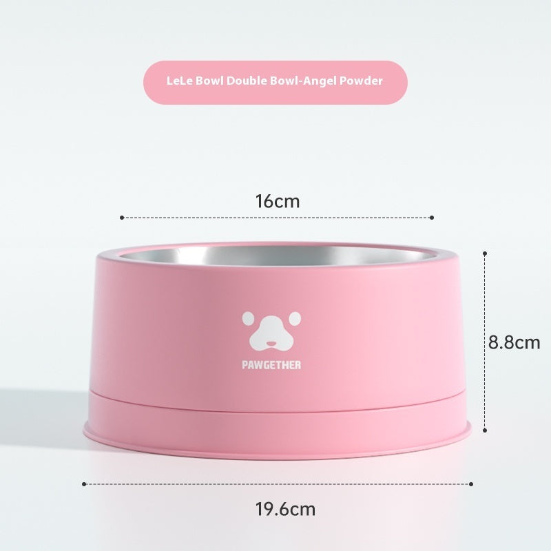 Pet Stainless Steel Anti-tumble Drinking Dog Food Rice Basin