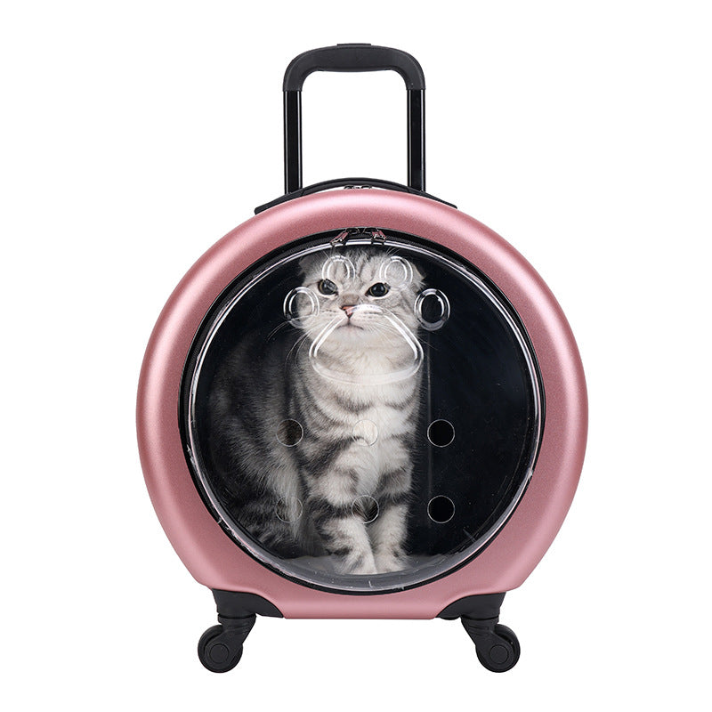 Pet Trolley Bag Transparent Reinforced Portable PC Cat Bag Dog Out
