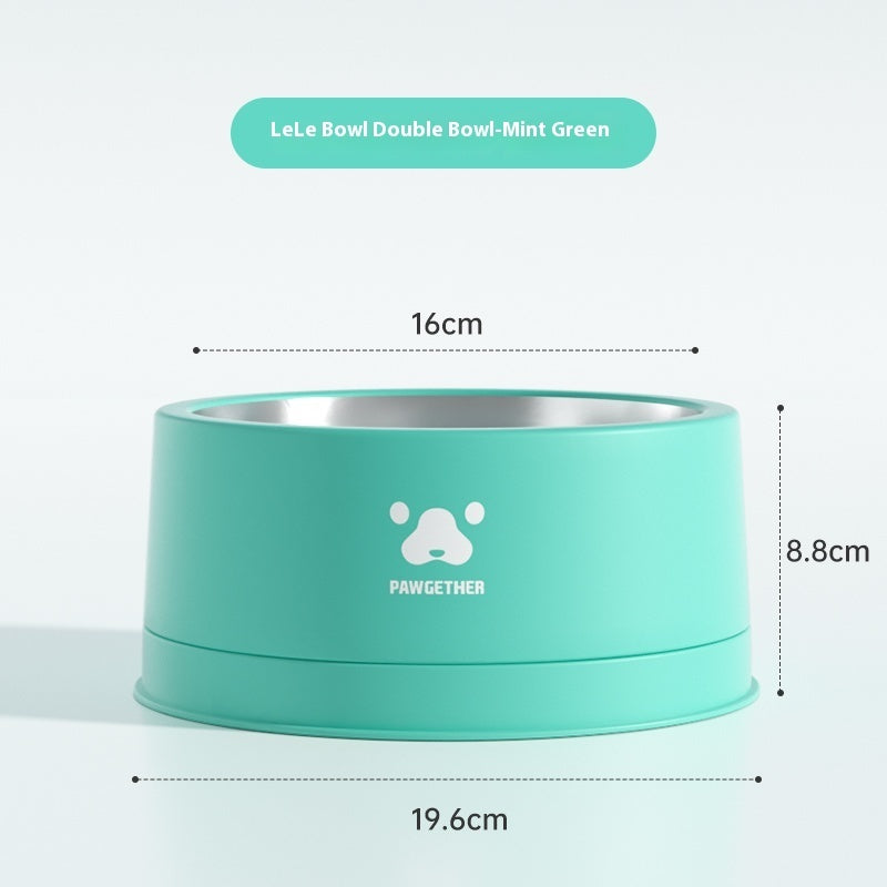 Pet Stainless Steel Anti-tumble Drinking Dog Food Rice Basin