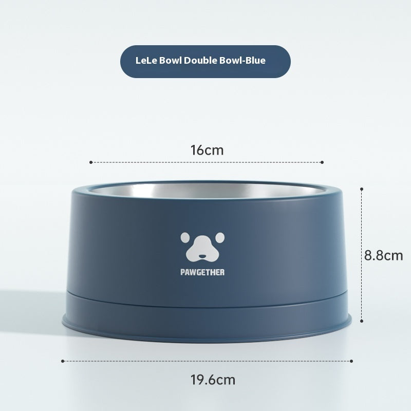 Pet Stainless Steel Anti-tumble Drinking Dog Food Rice Basin