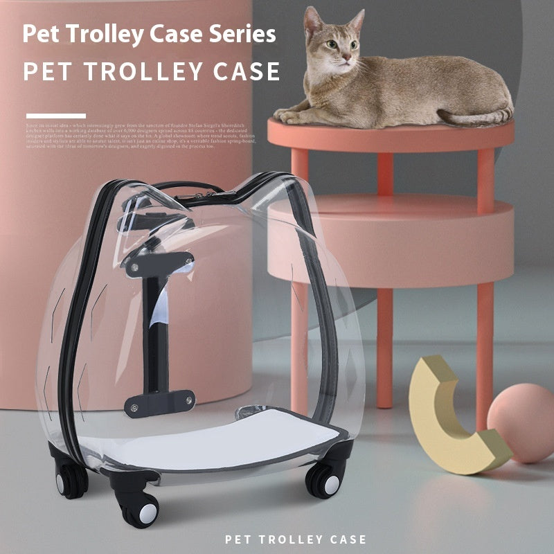 Cat Bag Trolley Case Pet Out Portable With Bubble Box Transparent Space Capsule