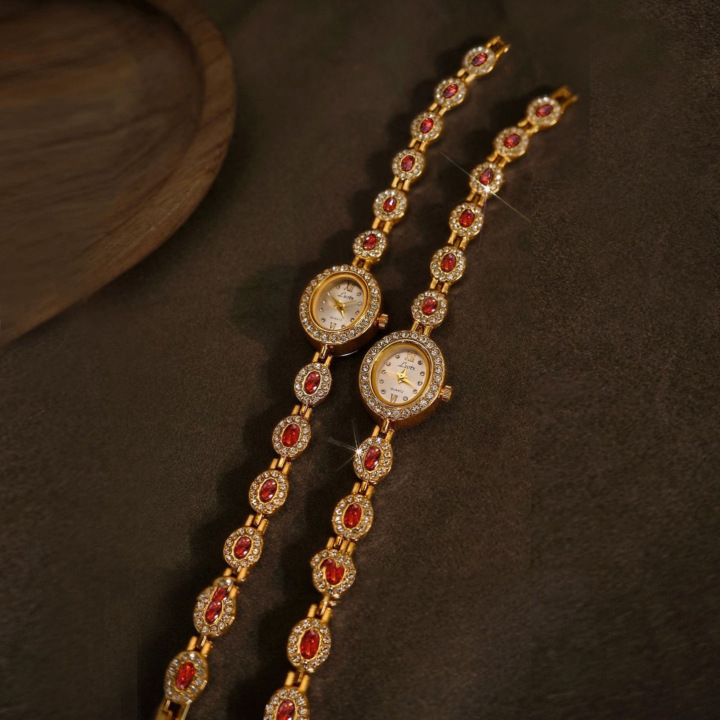 Women's Mid-ancient Oval Colorful Treasure Rainbow Light Luxury Watch