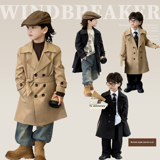 Children's Long British Coat Trendy Cool