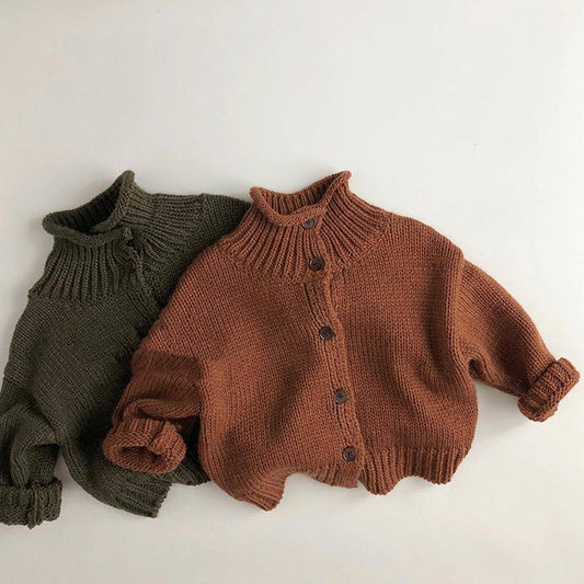 Children's Stand Collar Sweater Western Style Men's And Women's Knitted Cardigan Coat Mori