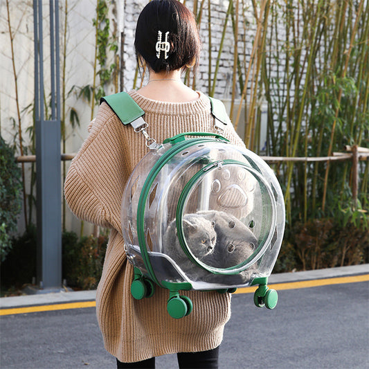 Pet Trolley Bag Portable Dog Out Transparent Trolley Bag Space Capsule