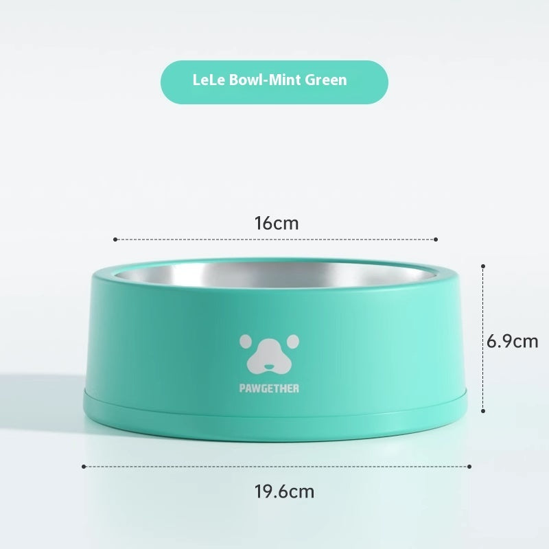 Pet Stainless Steel Anti-tumble Drinking Dog Food Rice Basin