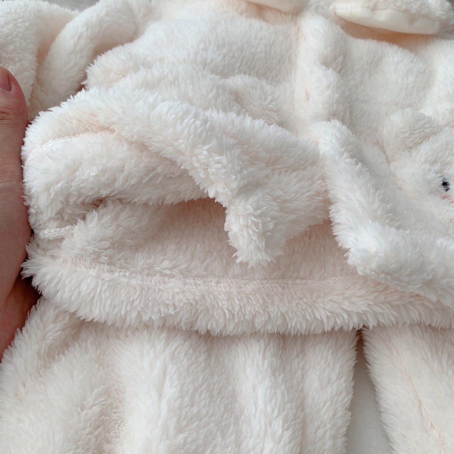 Child Bear Embroidery Suit Warm Furry Coat Trousers Two-piece Set