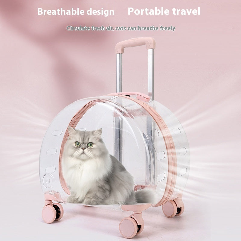 PC Pet Trolley Cat Bag Fully Transparent Reinforcement