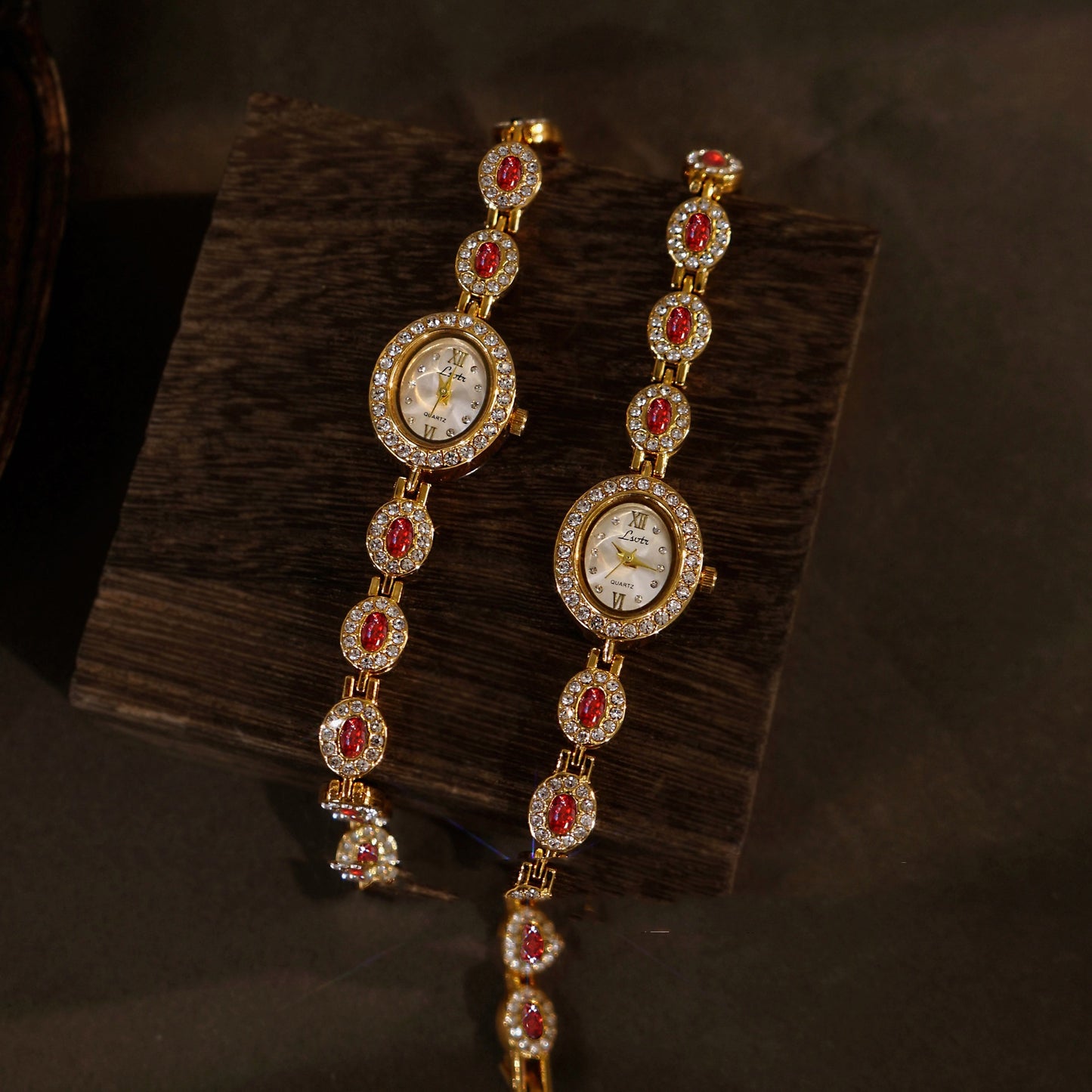 Women's Mid-ancient Oval Colorful Treasure Rainbow Light Luxury Watch